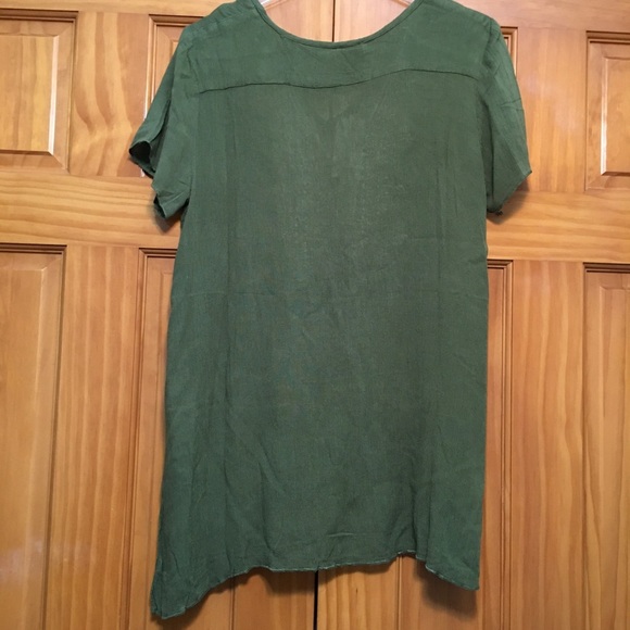 Cupio NWT Army Green Embroidered Top - Picture 2 of 7